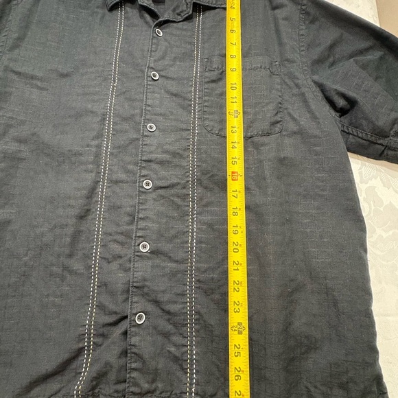 PRONTO UOMO Button-Up Short Sleeve Linen Blend Shirt Men's Size XL Color Black - Picture 4 of 6